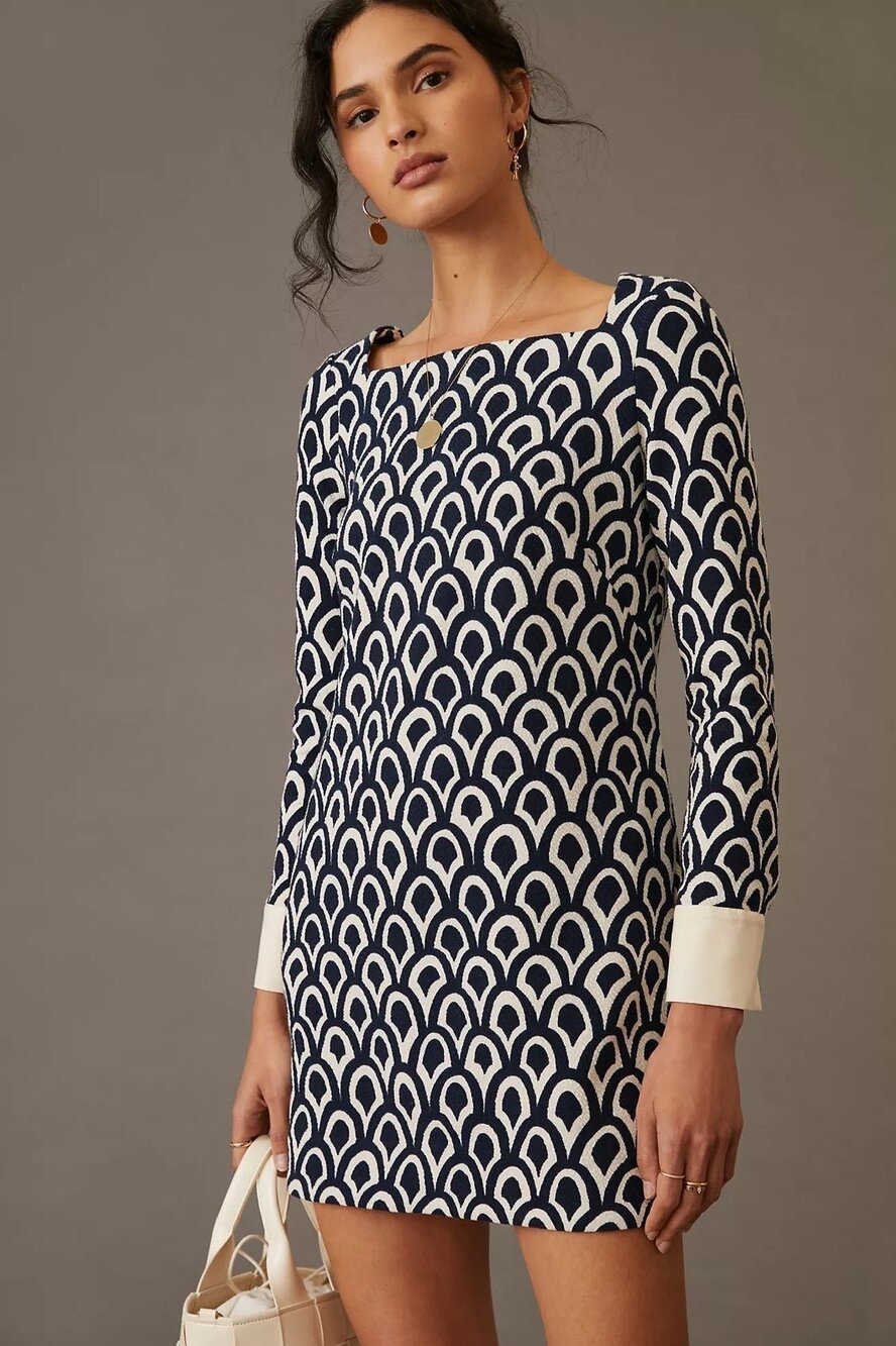 NWT❤️Anthro Maeve Printed Shift Mini Dress szXS